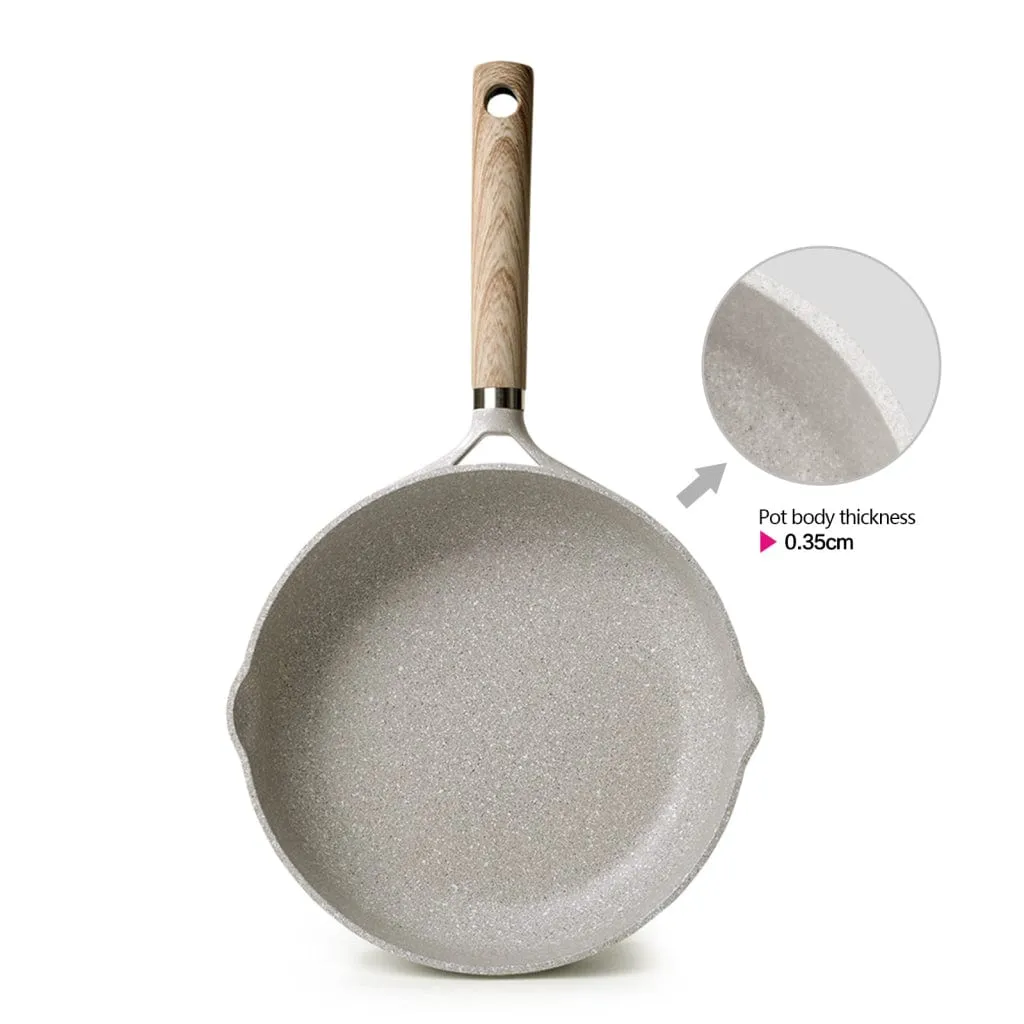 Fissman Deep Frying Pan Borneo Series Aluminum With Induction Bottom ANd Non Stick Coating TouchStone Grey/Beige 28x7.2cm
